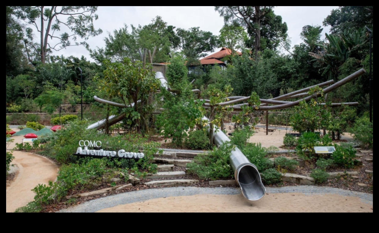 How do landscapes contribute to the visual appeal of botanical gardens?