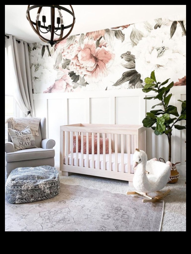 Bouncing Blossoms: Playful Floral Nursery Decor with Health in Mind