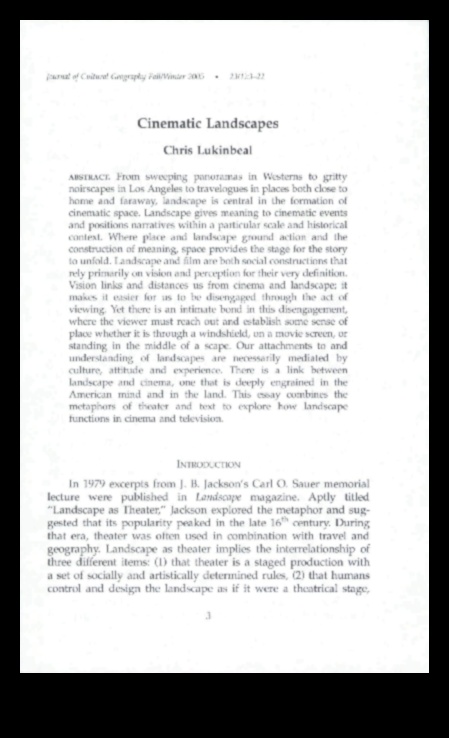 Cinematic Adventures: Landscapes in Film and Media