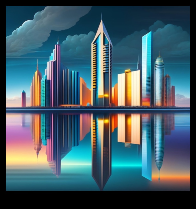 How are city skylines influenced by the surrounding landscapes?