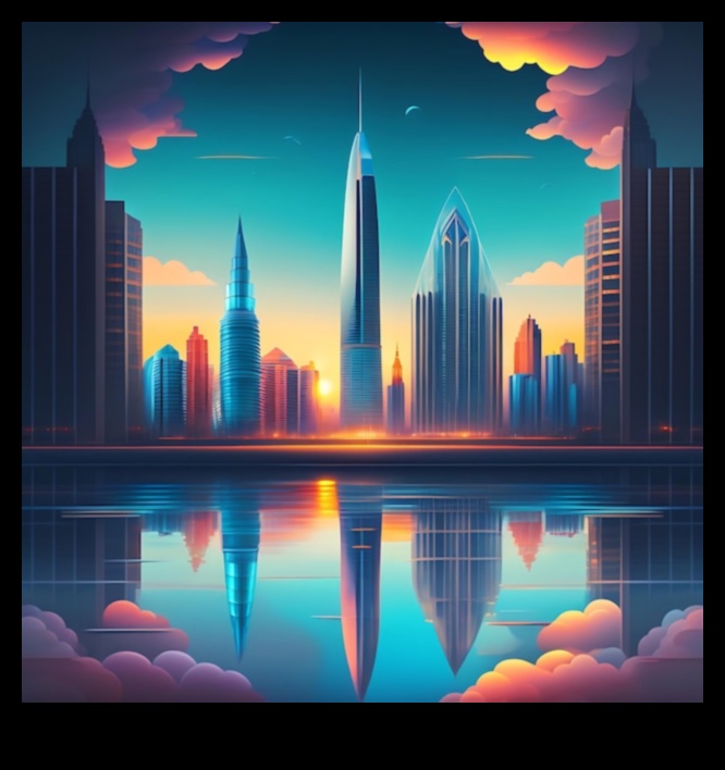 How are city skylines influenced by the surrounding landscapes?