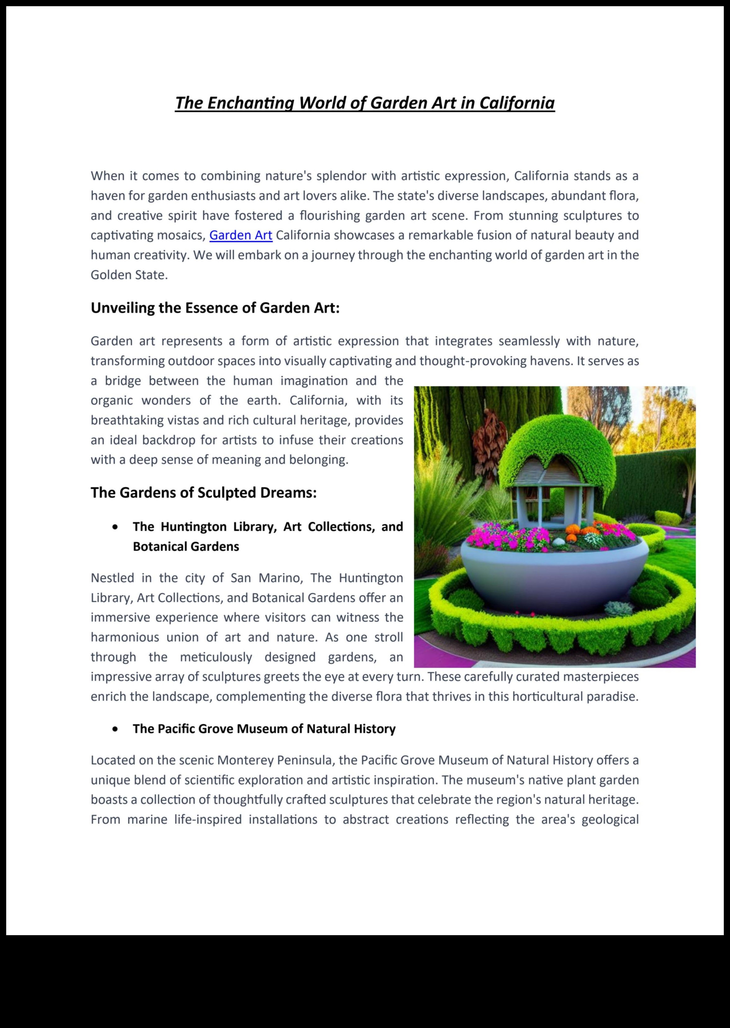 Enchanting Outdoors: Dive into the World of Garden Art