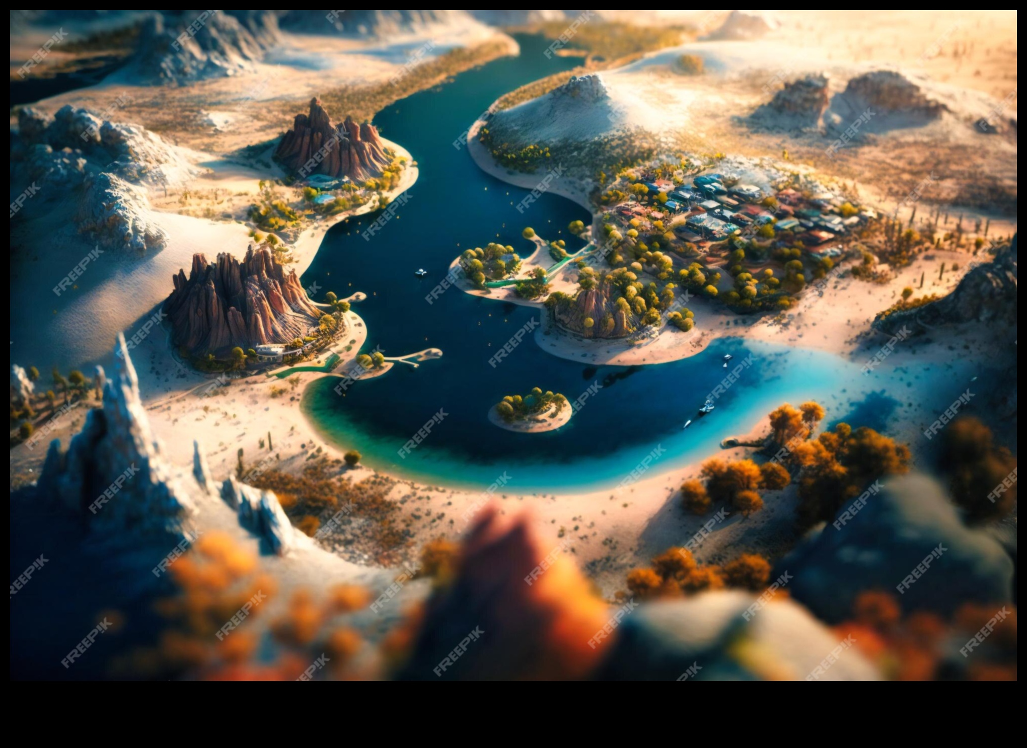 Why are aerial views essential for understanding large-scale landscapes?