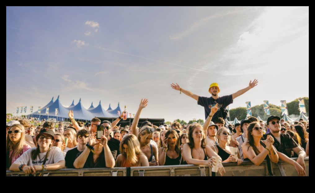 How do landscapes contribute to the visual appeal of outdoor music festivals?