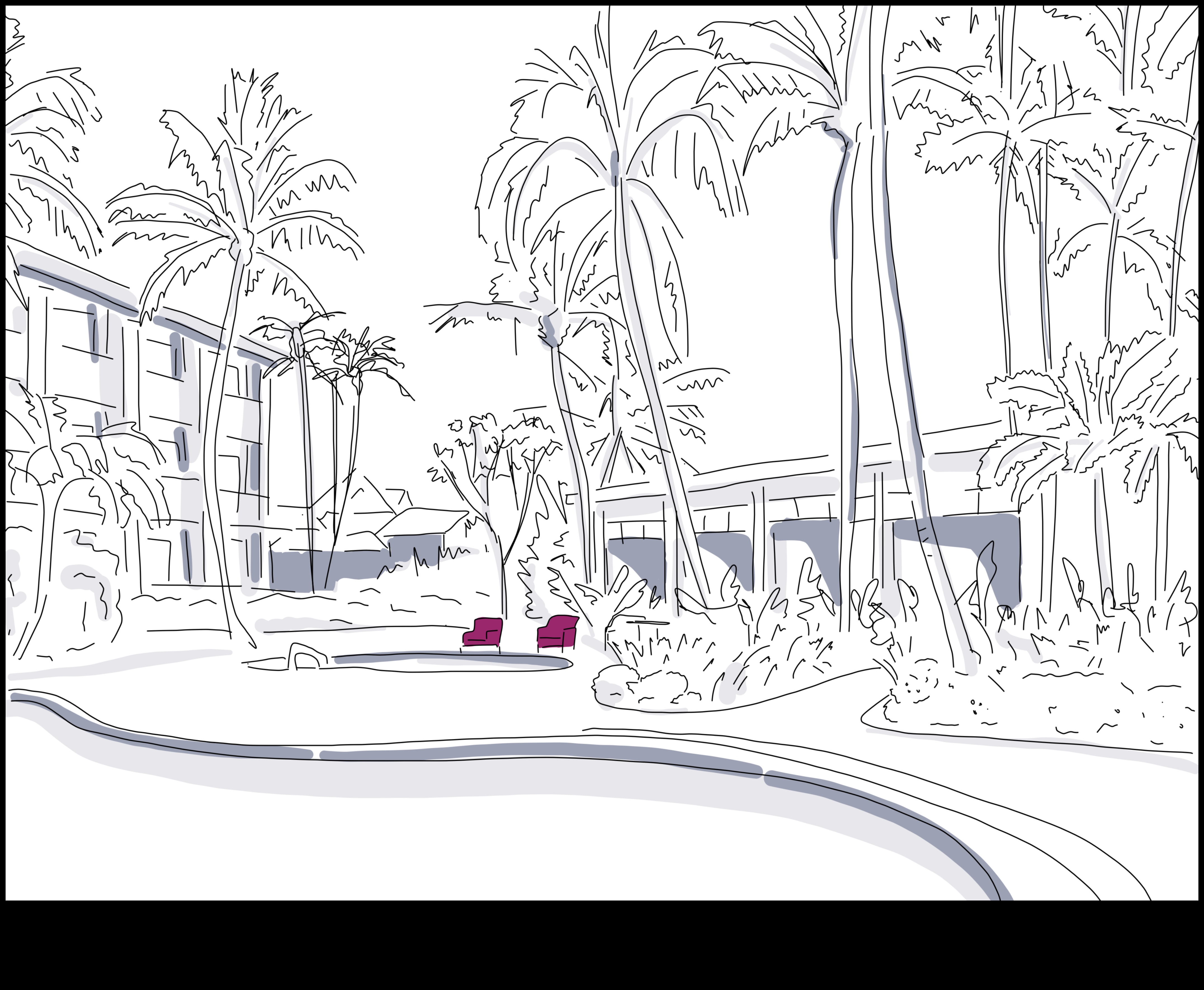 How do landscapes influence the design of outdoor event spaces?