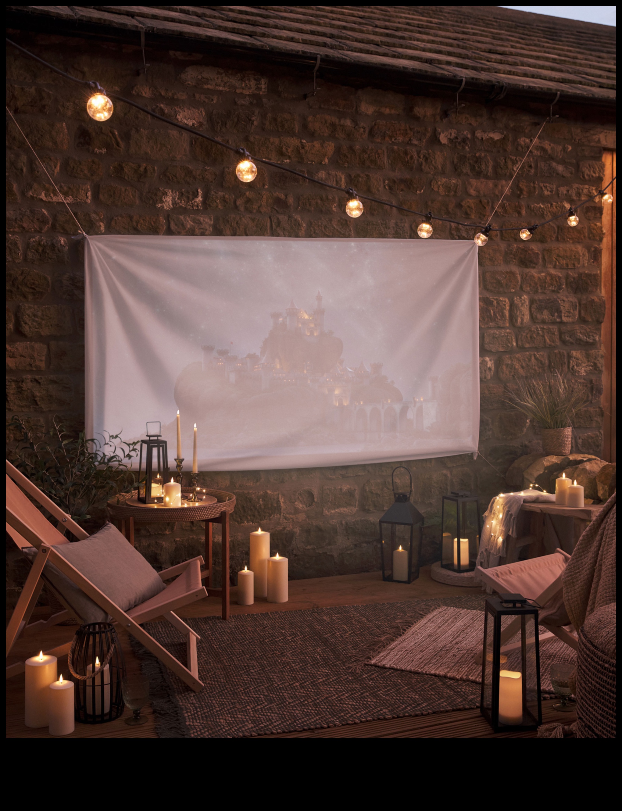 How do landscapes inspire and influence the design of outdoor film screenings?