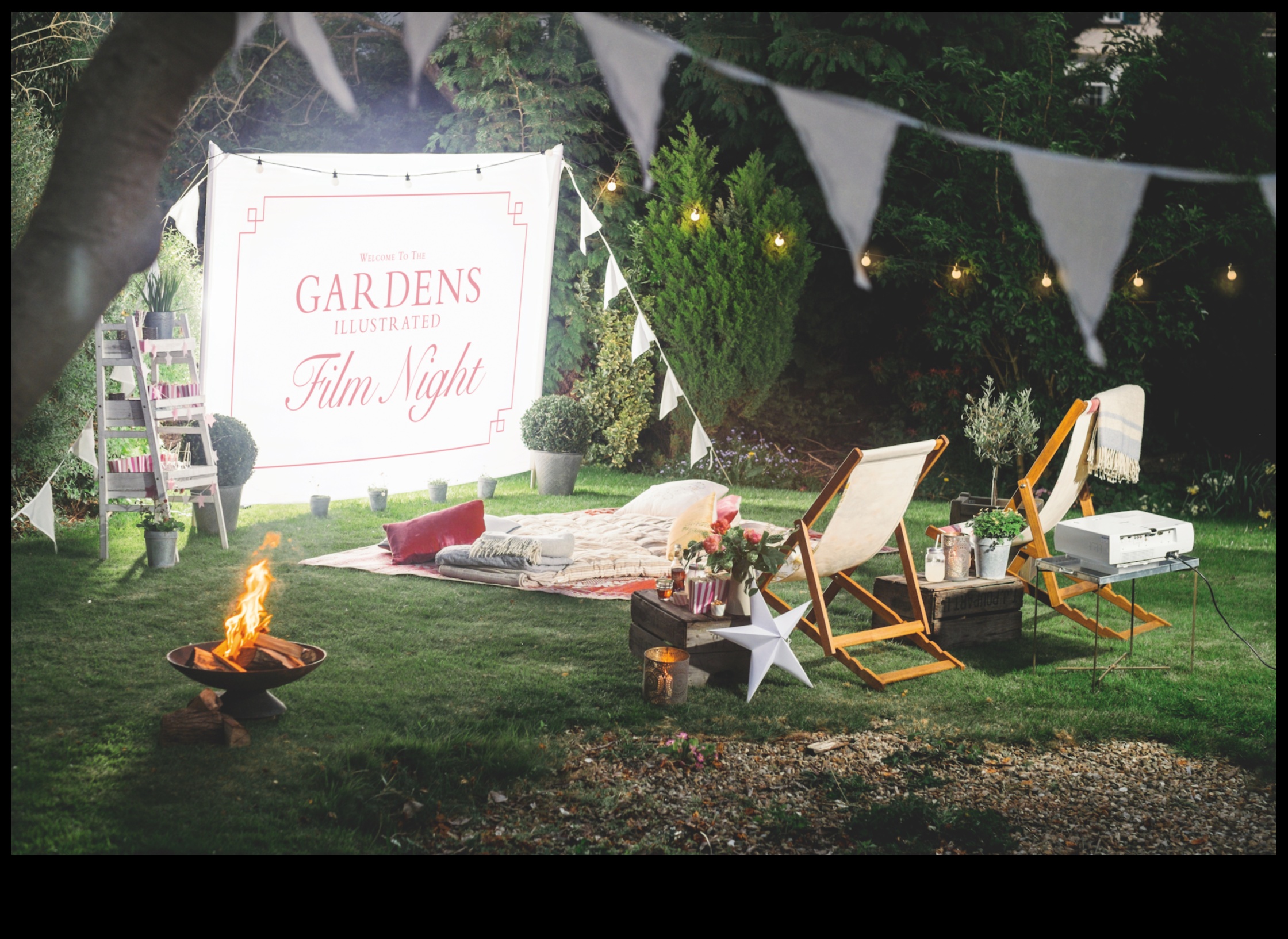 How do landscapes inspire and influence the design of outdoor film screenings?