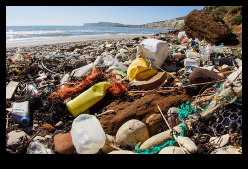 How are coastal landscapes adapting to the challenges of plastic pollution?