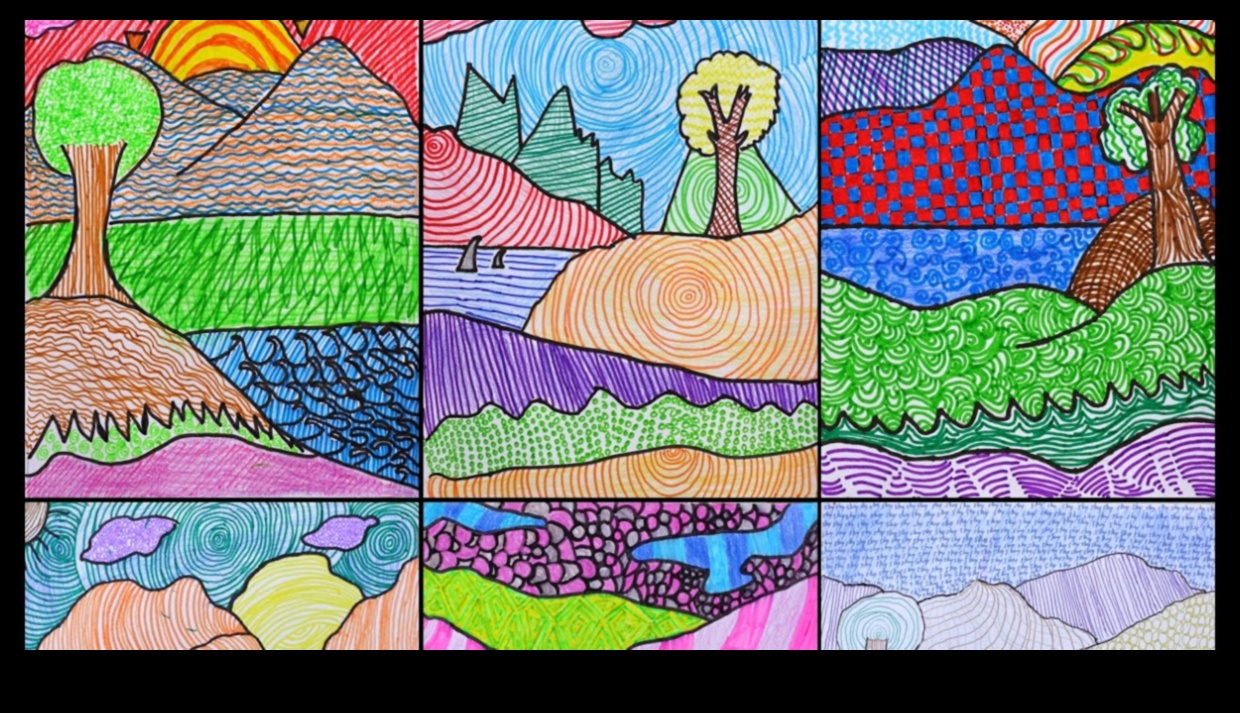 Nature's Textures: Rocks and Foliage in Landscape Art